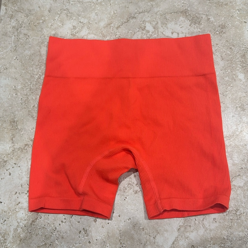 Orange biker shorts